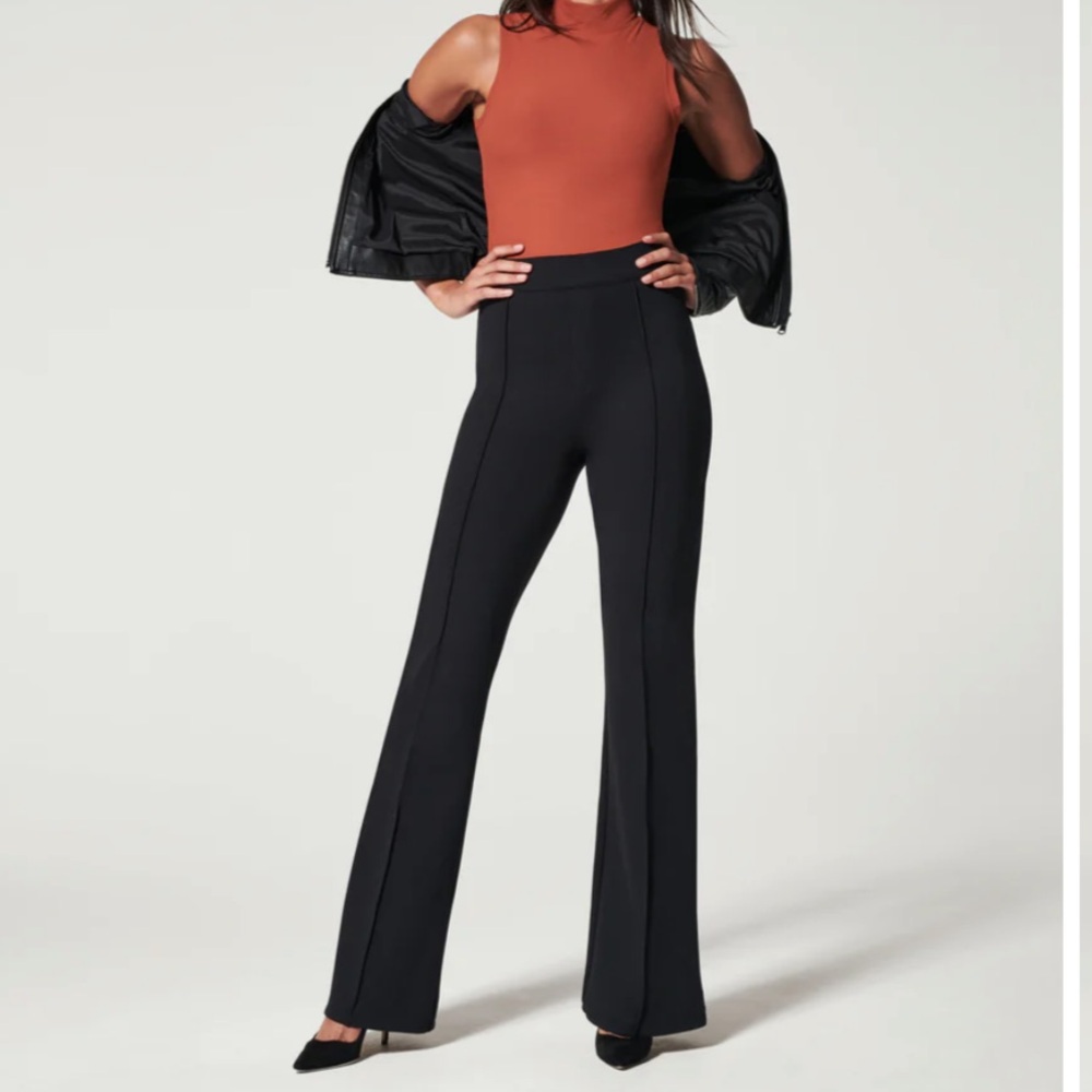 SPANX Black Boot-Cut Flare Pants
